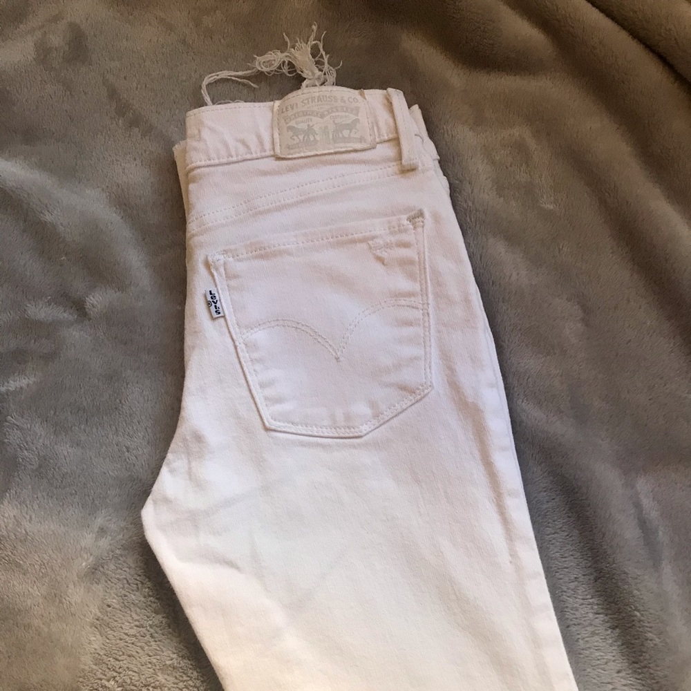 Levis white super skinny jeans